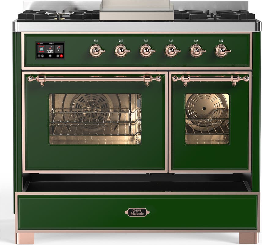 Ilve UMD40FNR3EGPLP Emerald Green With Copper Trim, Liquid Propane