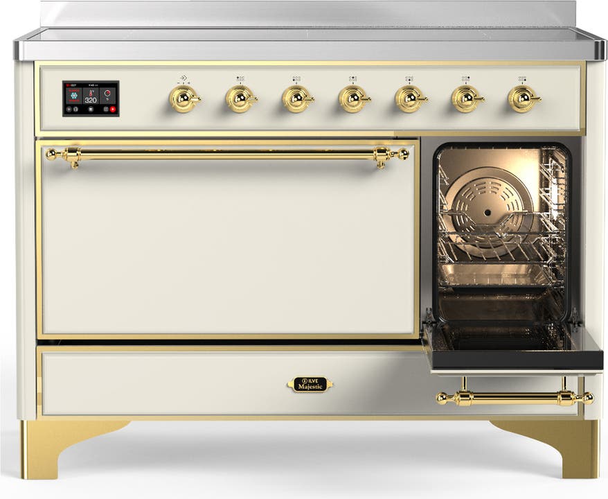 Ilve UMIB48QNR3AWG Antique White With Brass Trim