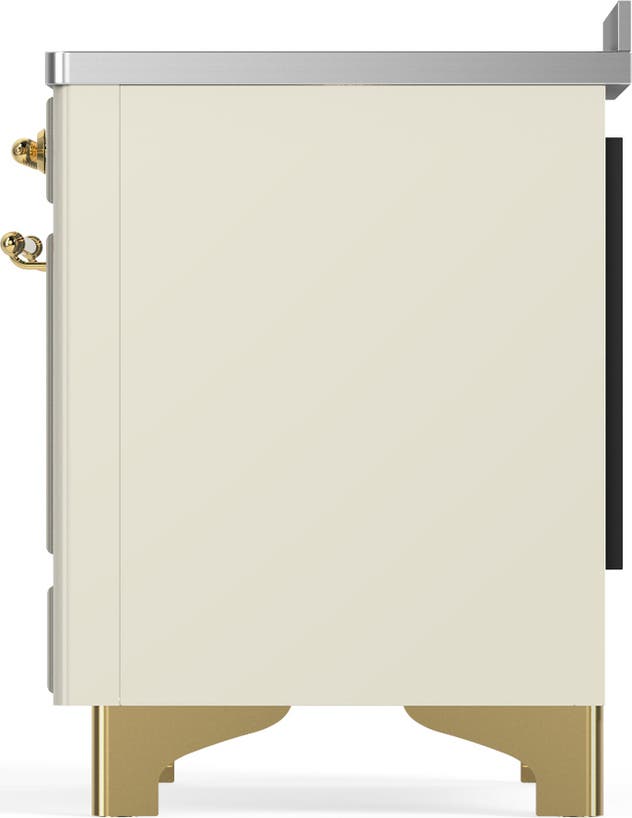 Ilve UMIB48QNR3AWG Antique White With Brass Trim