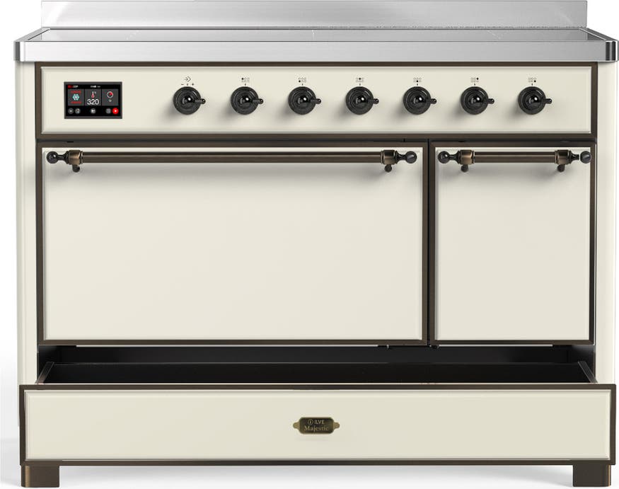 Ilve UMIB48QNR3AWB Antique White With Burnished Trim