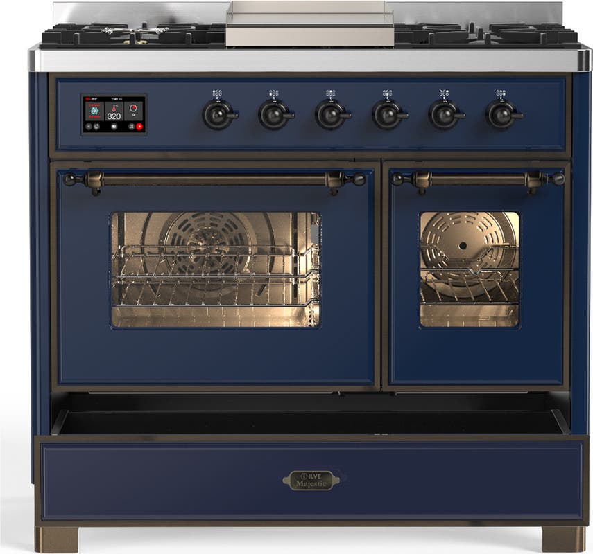 Ilve UMD40FNR3MBBLP Midnight Blue With Burnished Trim, Liquid Propane
