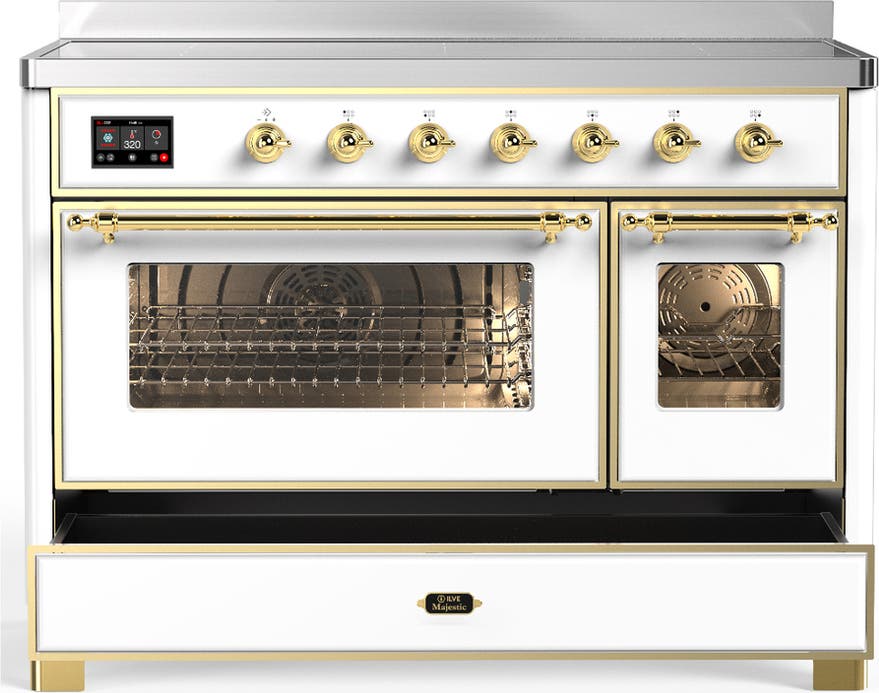Ilve UMIB48NR3WHG White With Brass Trim