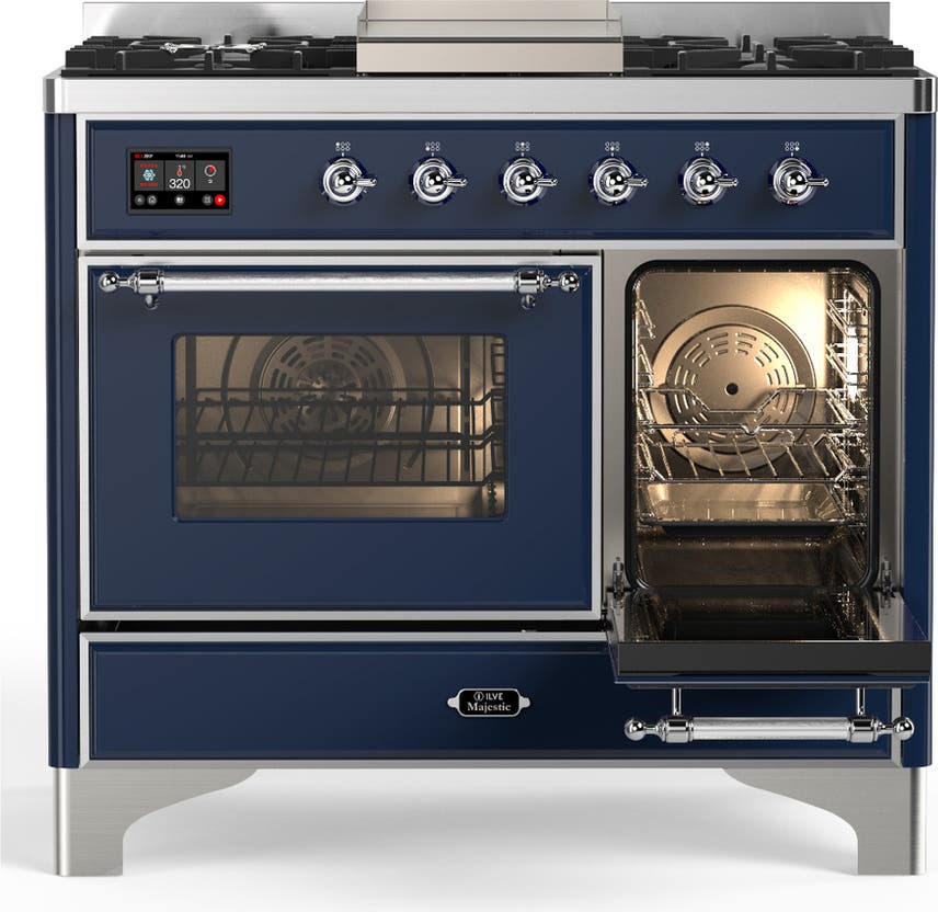 Ilve UMD40FNR3MBCLP Midnight Blue With Chrome Trim, Liquid Propane
