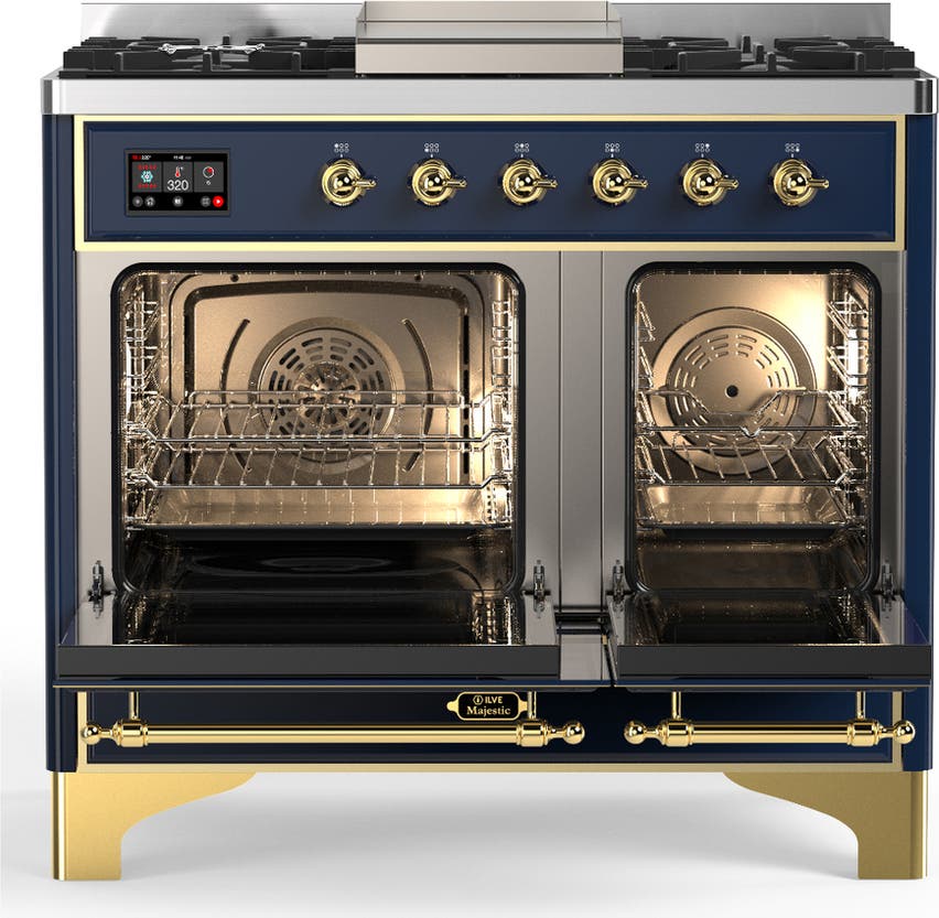 Ilve UMD40FNR3MBG Midnight Blue With Brass Trim, Natural Gas