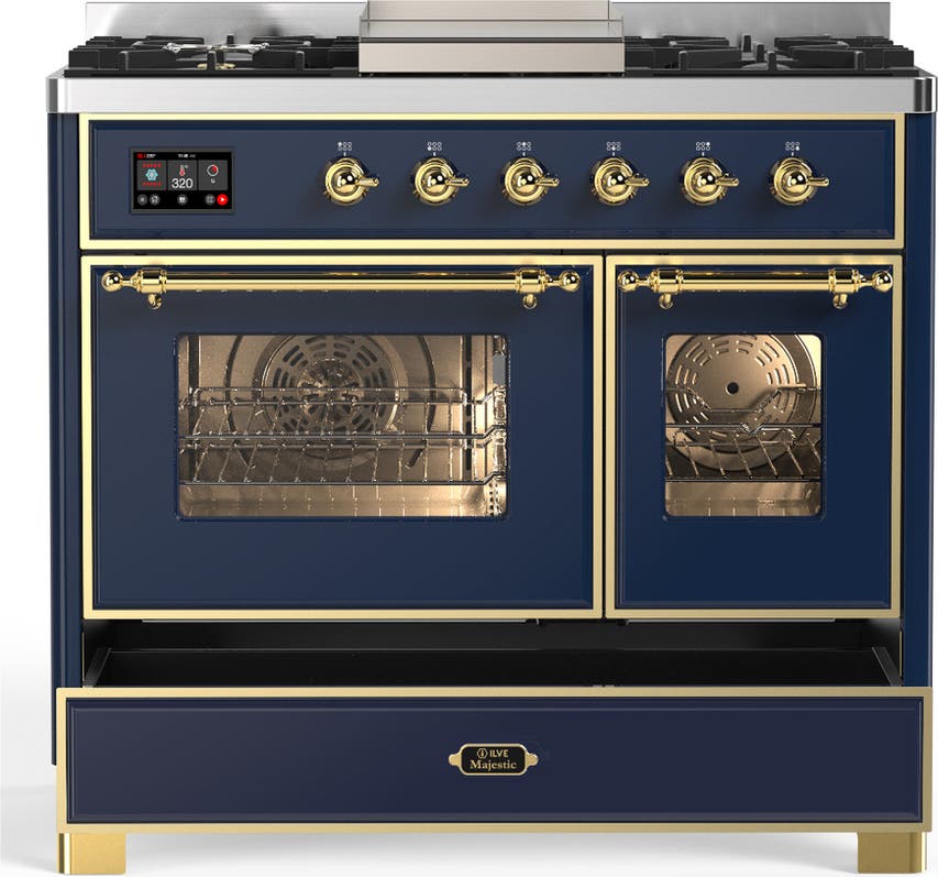 Ilve UMD40FNR3MBG Midnight Blue With Brass Trim, Natural Gas