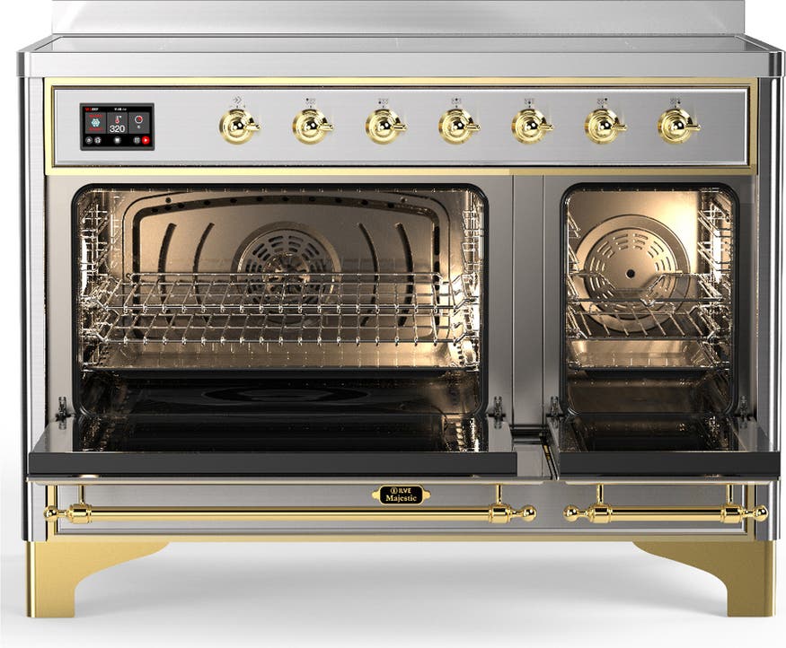 Ilve UMIB48NR3SSG Stainless Steel With Brass Trim