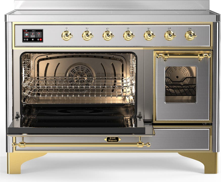 Ilve UMIB48NR3SSG Stainless Steel With Brass Trim