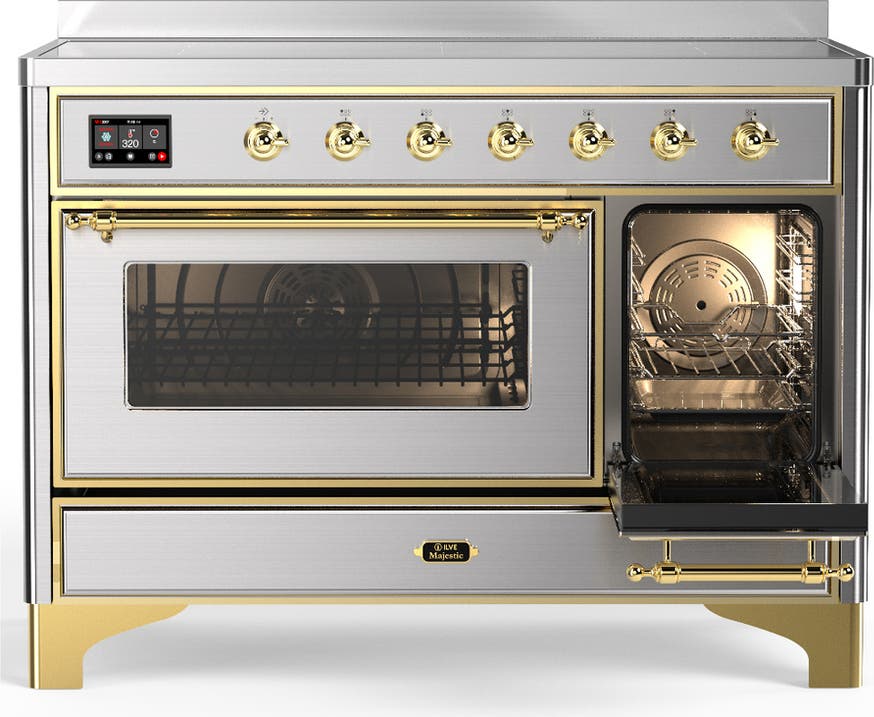 Ilve UMIB48NR3SSG Stainless Steel With Brass Trim
