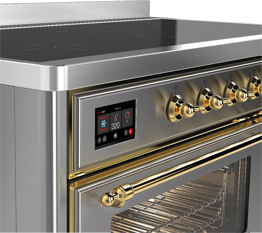 Ilve UMIB48NR3SSG Stainless Steel With Brass Trim