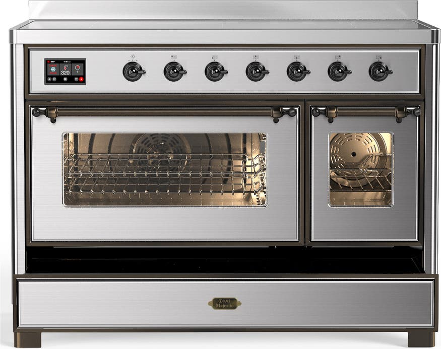 Ilve UMIB48NR3SSB Stainless Steel With Burnished Trim