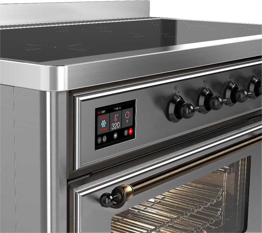 Ilve UMIB48NR3SSB Stainless Steel With Burnished Trim