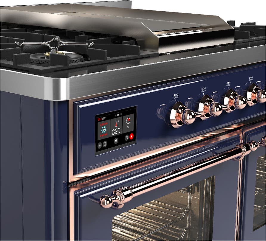 Ilve UMD40FNR3MBP Midnight Blue With Copper Trim, Natural Gas