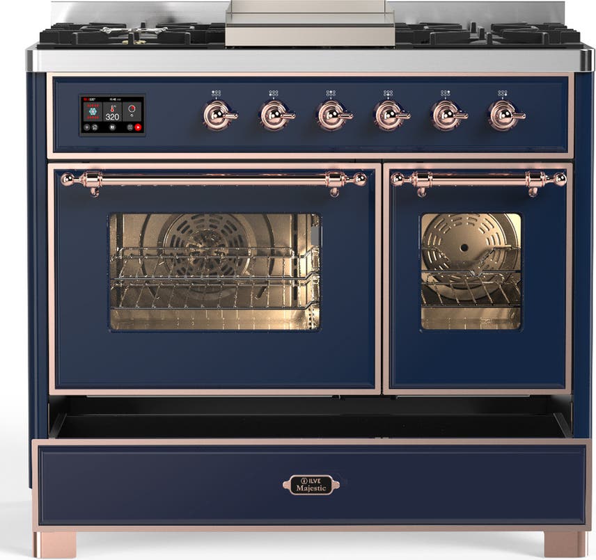 Ilve UMD40FNR3MBPLP Midnight Blue With Copper Trim, Liquid Propane
