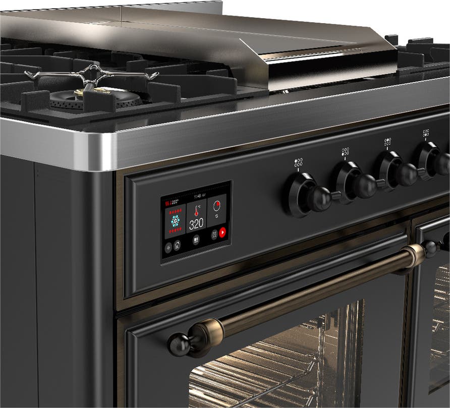 Ilve UMD40FNR3MGB Matte Graphite With Burnished Trim, Natural Gas