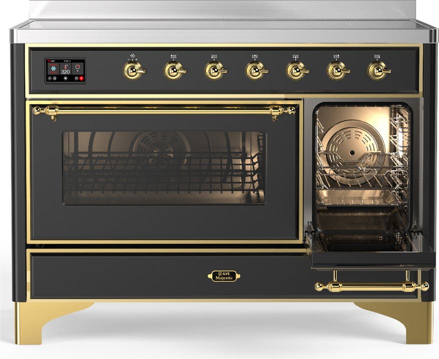 Ilve UMIB48NR3MGG Matte Graphite With Brass Trim