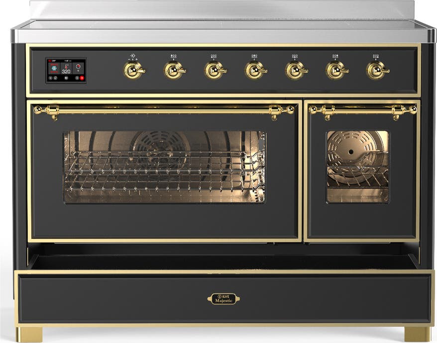 Ilve UMIB48NR3MGG Matte Graphite With Brass Trim