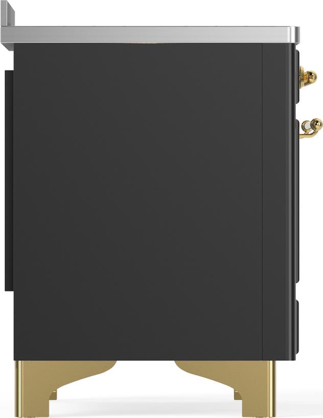 Ilve UMIB48NR3MGG Matte Graphite With Brass Trim