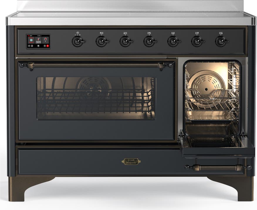 Ilve UMIB48NR3MGB Matte Graphite With Burnished Trim