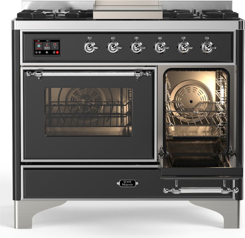 Ilve UMD40FNR3MGC Matte Graphite With Chrome Trim, Natural Gas