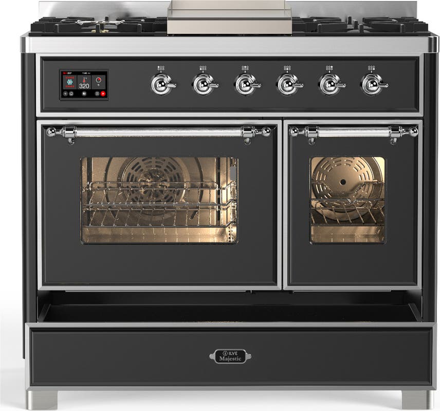 Ilve UMD40FNR3MGC Matte Graphite With Chrome Trim, Natural Gas