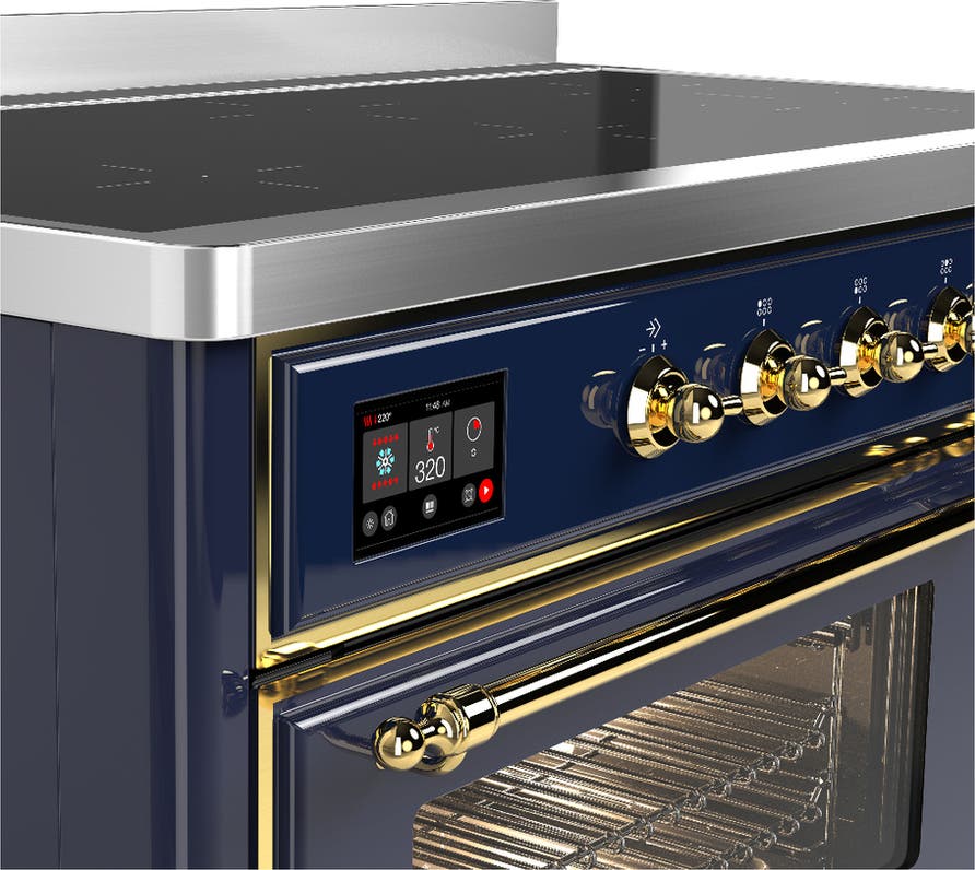 Ilve UMIB48NR3MBG Midnight Blue With Brass Trim