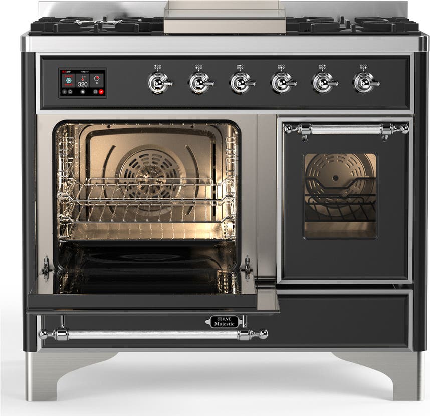 Ilve UMD40FNR3MGCLP Matte Graphite With Chrome Trim, Liquid Propane