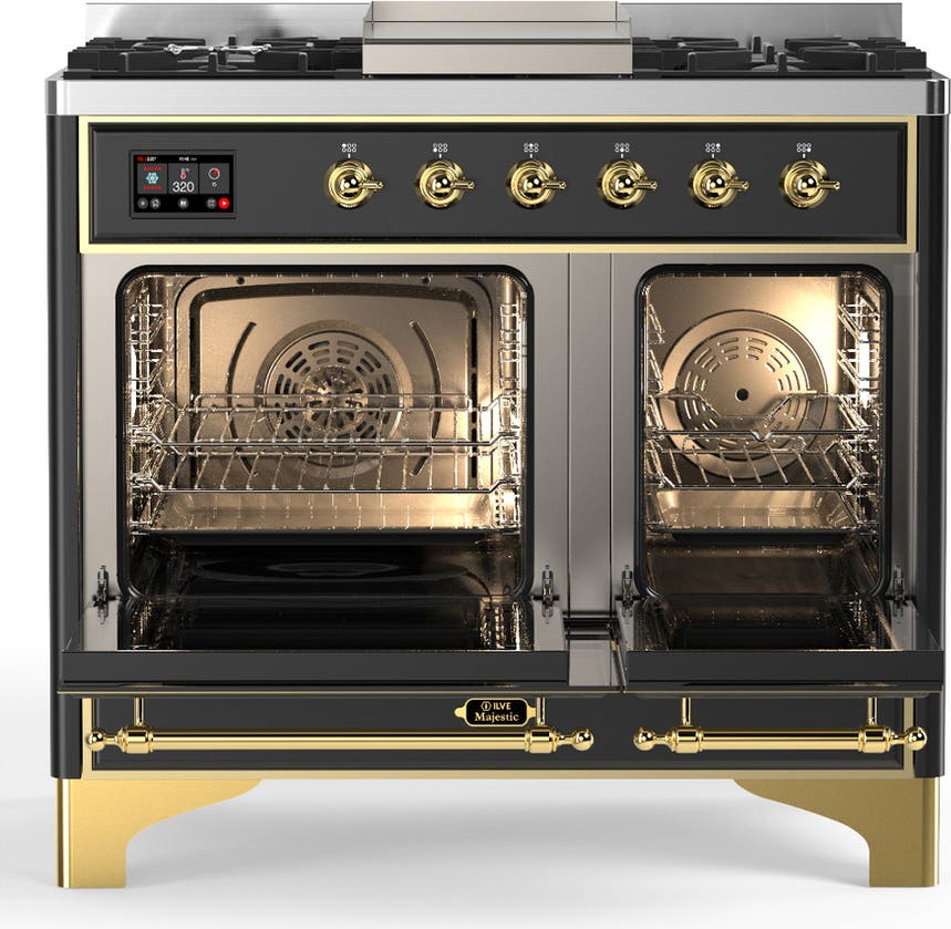 Ilve UMD40FNR3MGG Matte Graphite With Brass Trim, Natural Gas