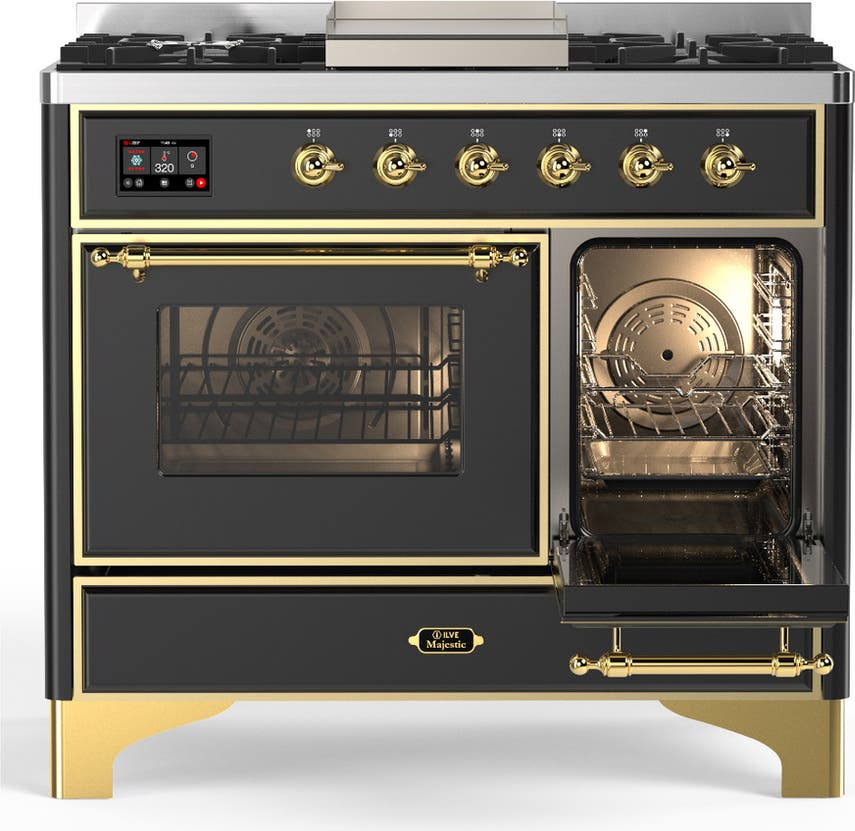 Ilve UMD40FNR3MGG Matte Graphite With Brass Trim, Natural Gas