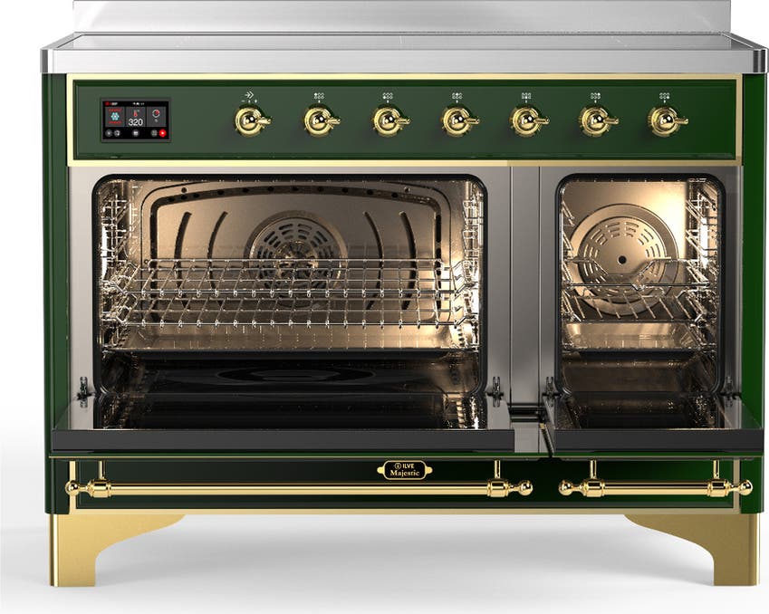Ilve UMIB48NR3EGG Emerald Green With Brass Trim