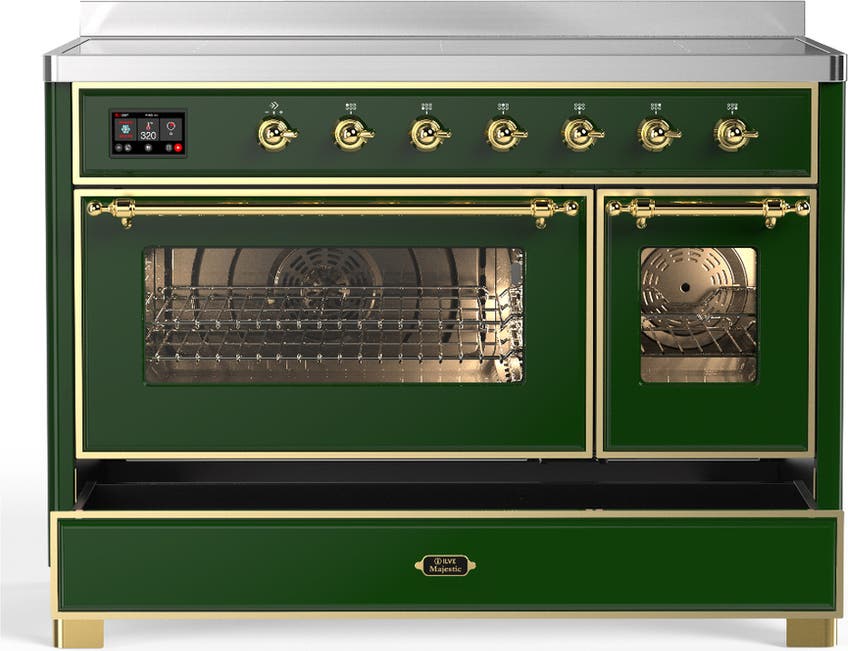 Ilve UMIB48NR3EGG Emerald Green With Brass Trim