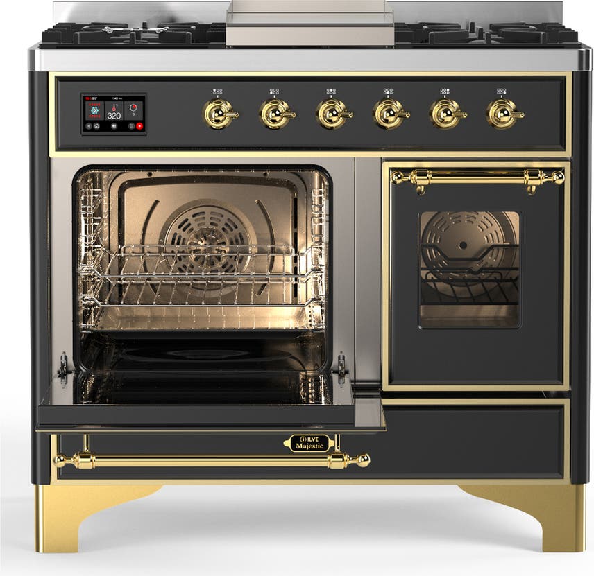 Ilve UMD40FNR3MGGLP Matte Graphite With Brass Trim, Liquid Propane
