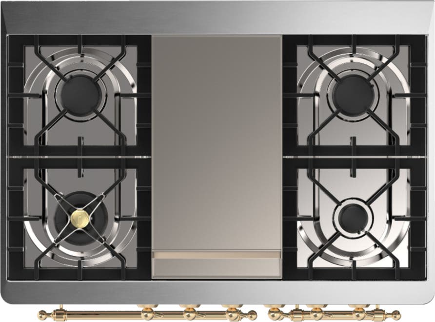 Ilve UMD40FNR3MGGLP Matte Graphite With Brass Trim, Liquid Propane