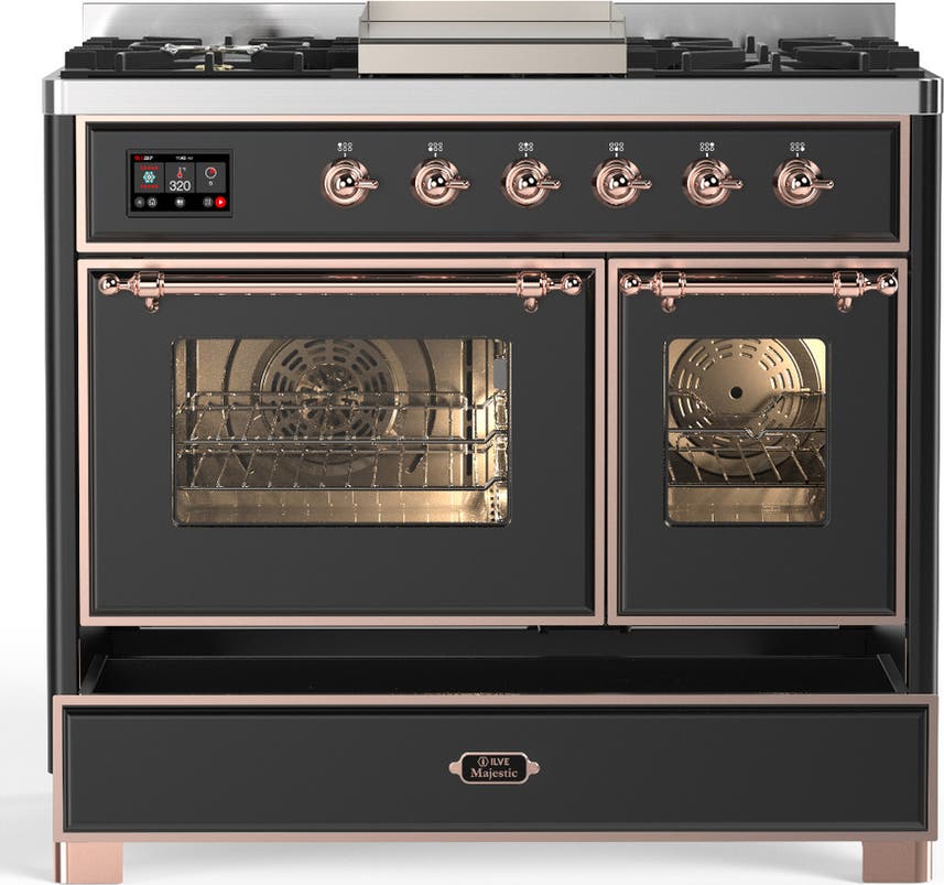 Ilve UMD40FNR3MGP Matte Graphite With Copper Trim, Natural Gas