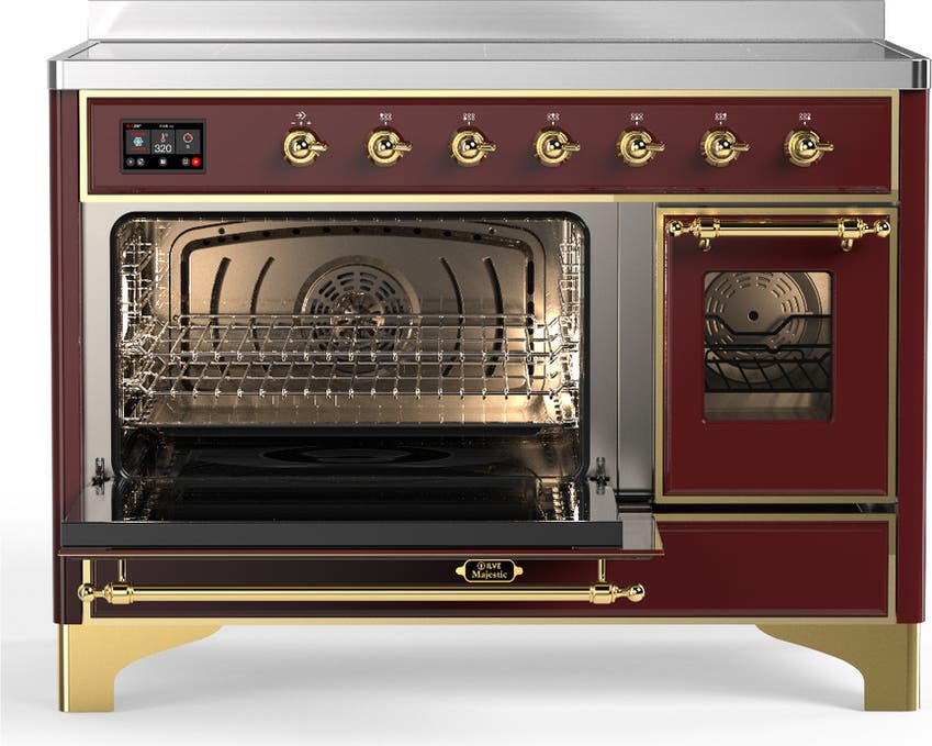 Ilve UMIB48NR3BUG Burgundy With Brass Trim