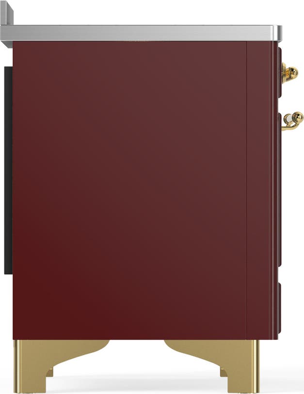Ilve UMIB48NR3BUG Burgundy With Brass Trim