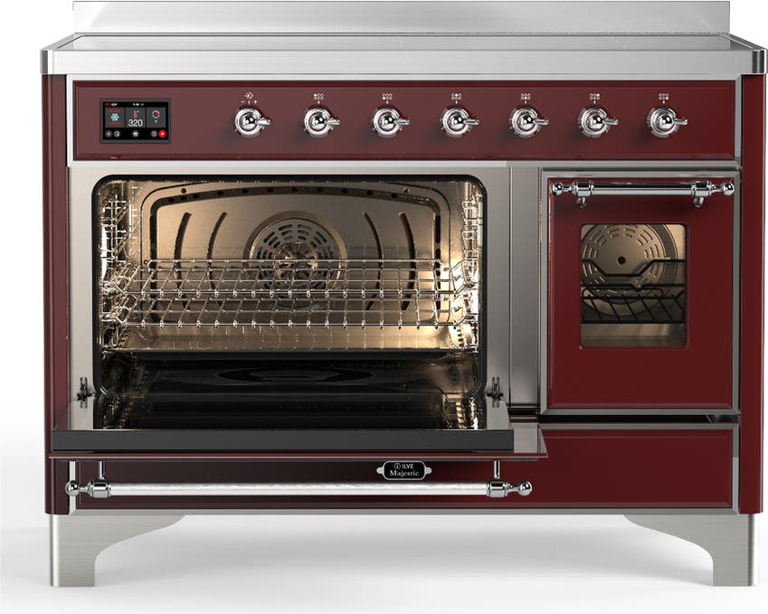 Ilve UMIB48NR3BUC Burgundy With Chrome Trim