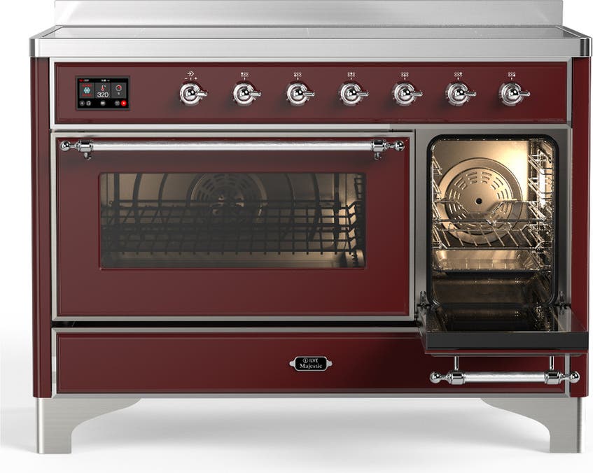 Ilve UMIB48NR3BUC Burgundy With Chrome Trim