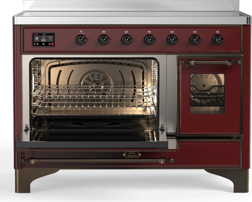 Ilve UMIB48NR3BUB Burgundy With Burnished Trim