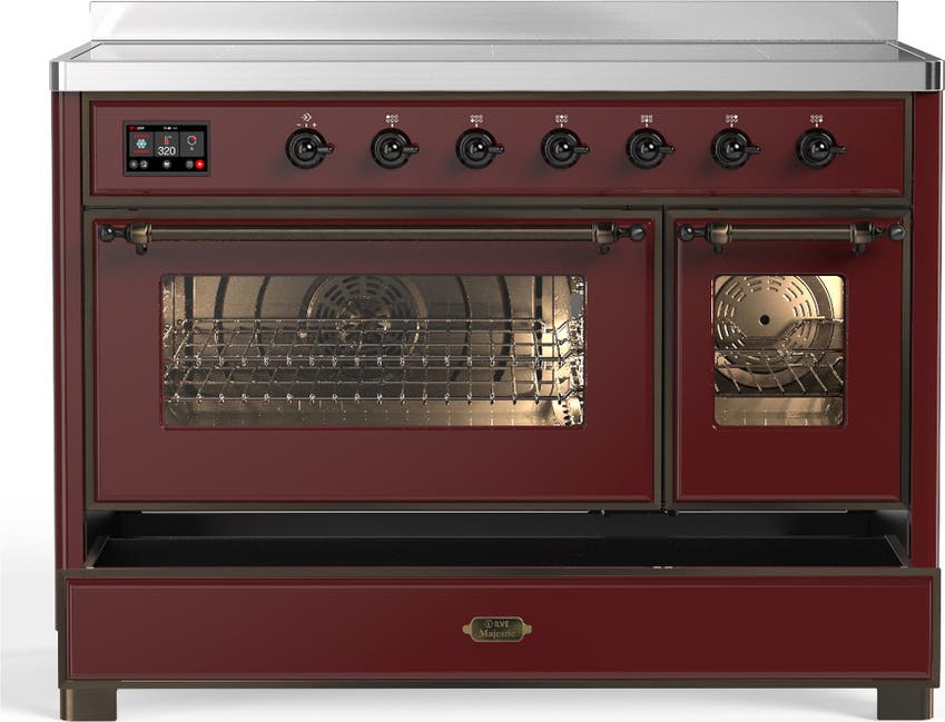 Ilve UMIB48NR3BUB Burgundy With Burnished Trim