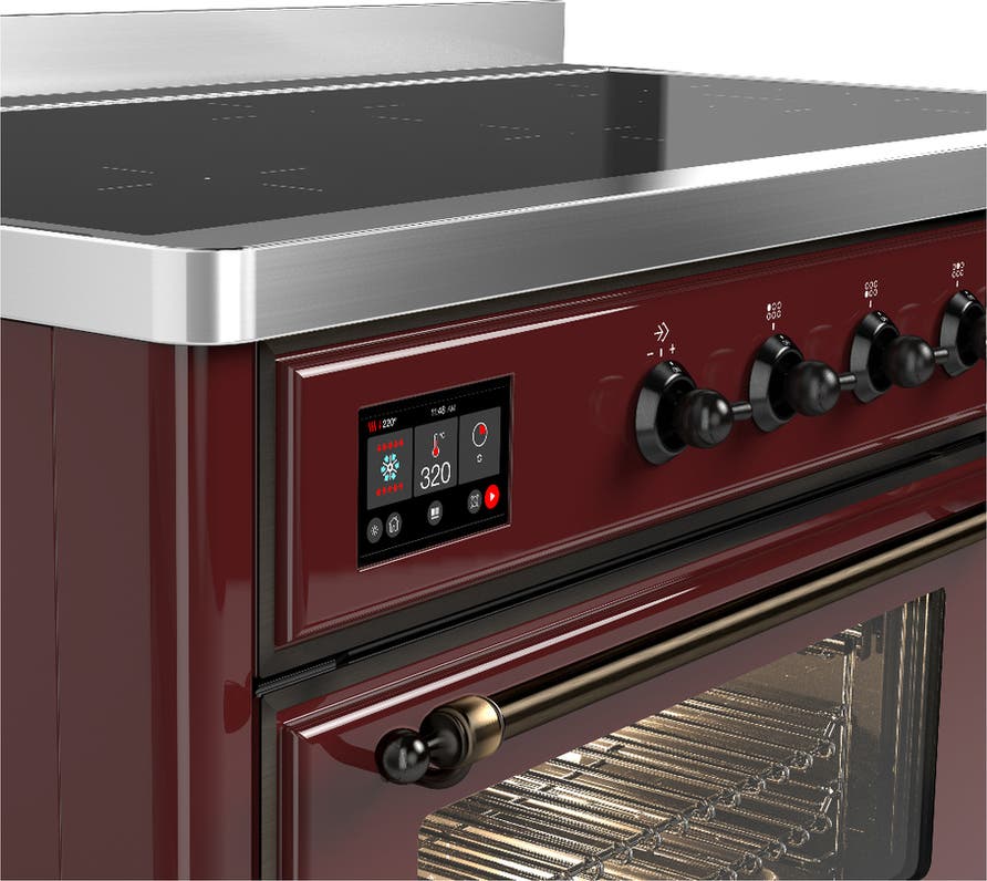 Ilve UMIB48NR3BUB Burgundy With Burnished Trim