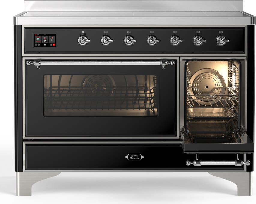 Ilve UMIB48NR3BKC Glossy Black With Chrome Trim