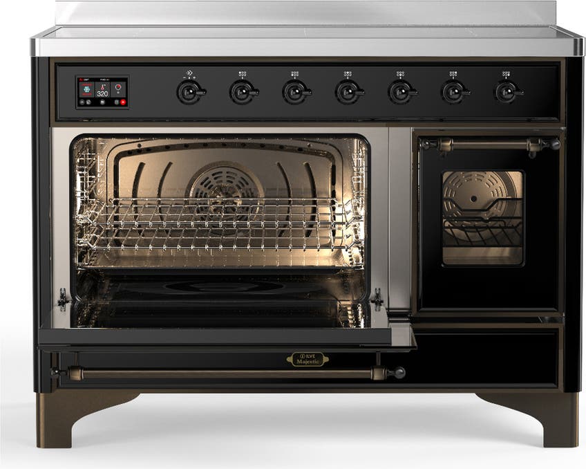 Ilve UMIB48NR3BKB Glossy Black With Burnished Trim