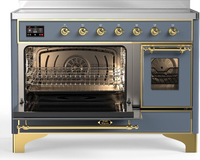 Ilve UMIB48NR3BGG Blue Grey With Brass Trim