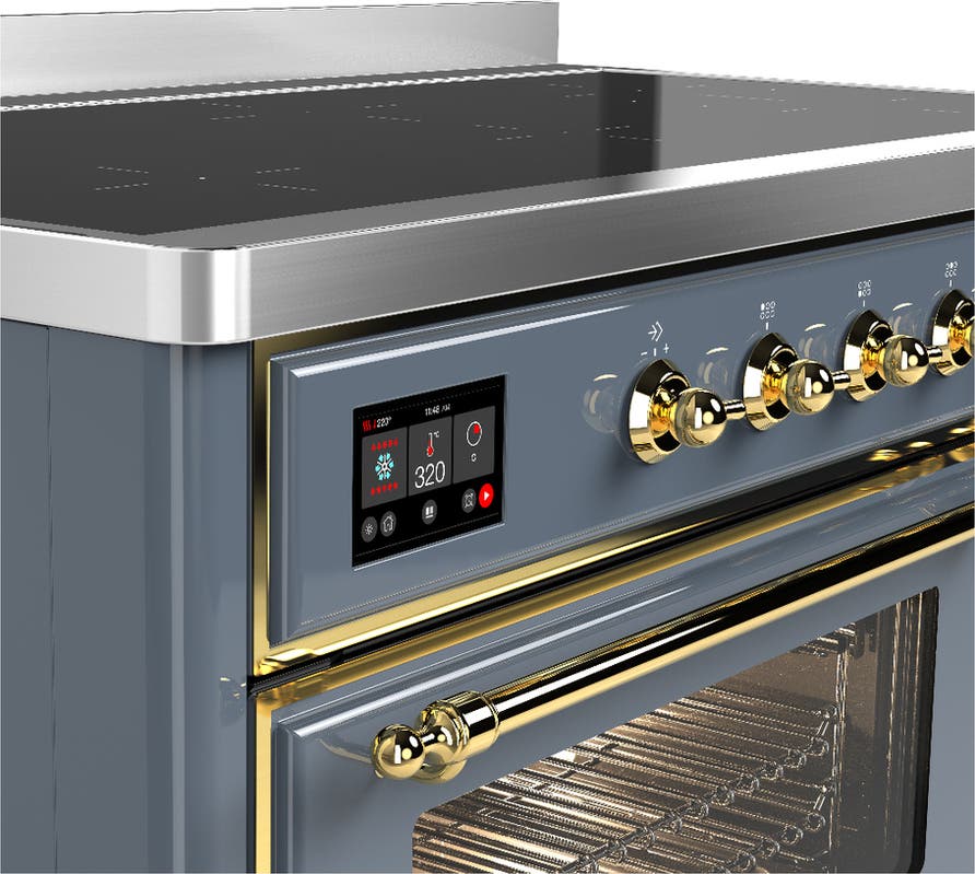 Ilve UMIB48NR3BGG Blue Grey With Brass Trim