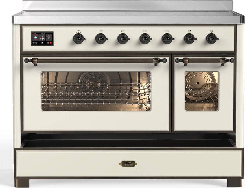 Ilve UMIB48NR3AWB Antique White With Burnished Trim