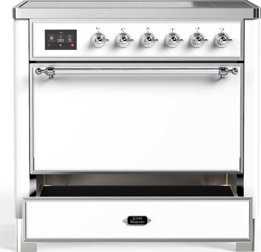 Ilve UMIB36QNR3WHC White With Chrome Trim