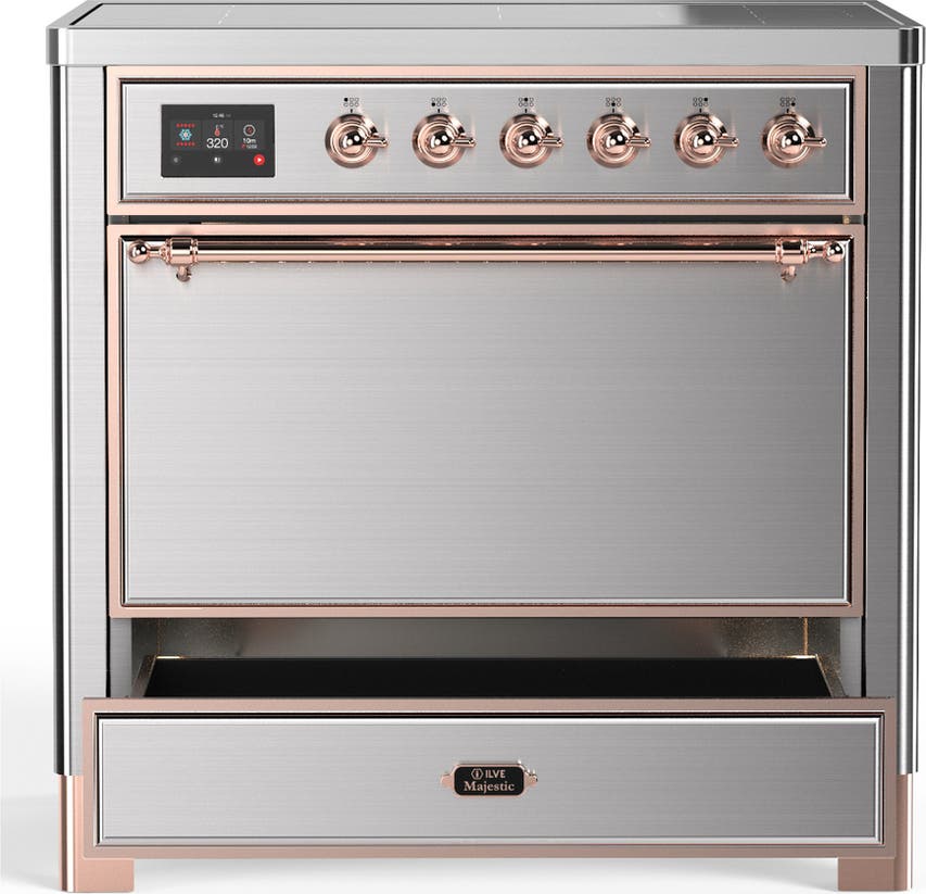 Ilve UMIB36QNR3SSP Stainless Steel With Copper Trim