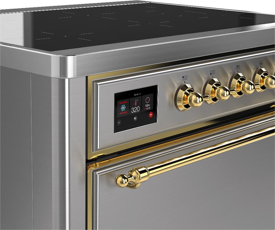 Ilve UMIB36QNR3SSG Stainless Steel With Brass Trim