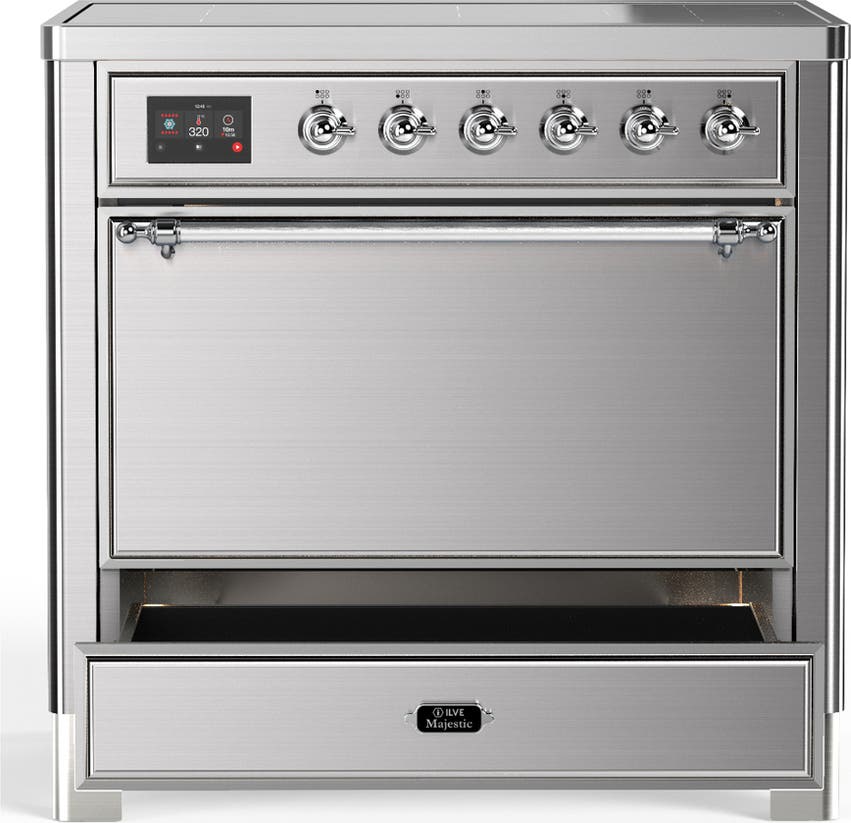 Ilve UMIB36QNR3SSC Stainless Steel With Chrome Trim