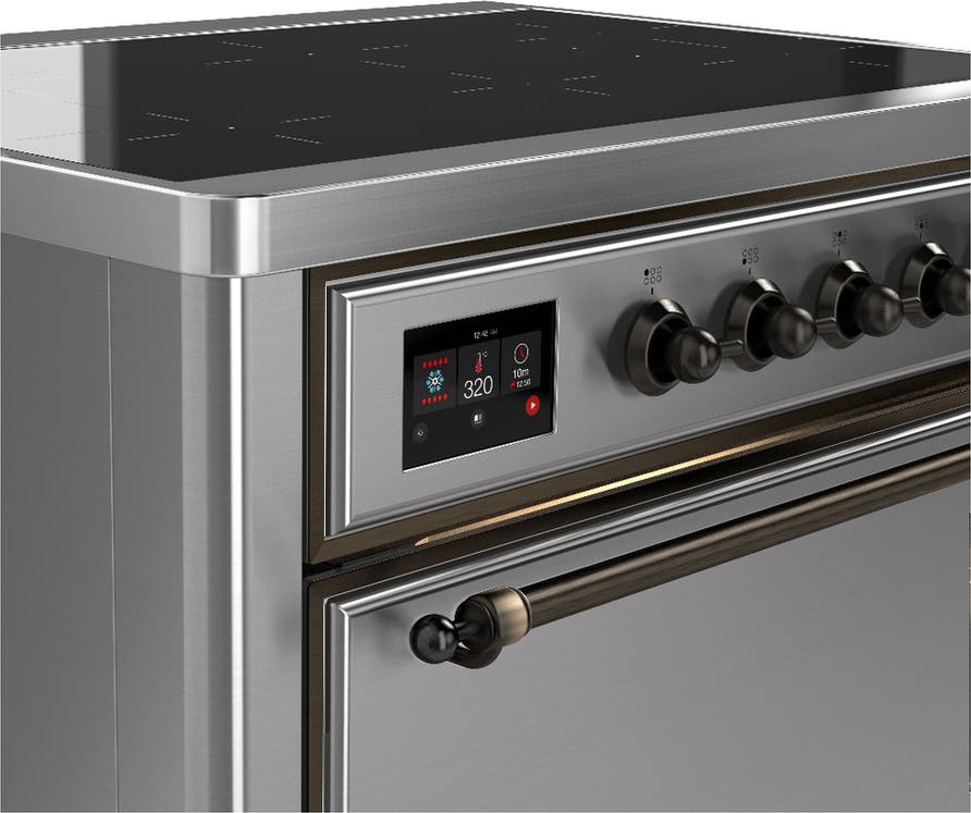 Ilve UMIB36QNR3SSB Stainless Steel With Burnished Trim